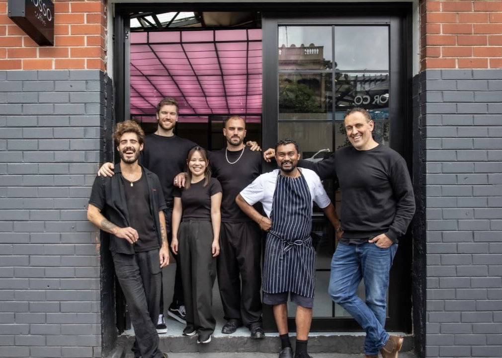 Ramez and staff standing outside a Rosso North Melbourne