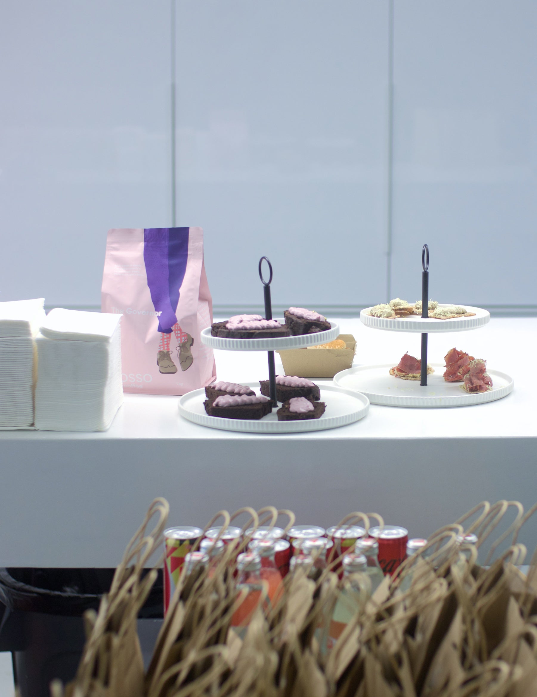 Catering Dessert Stand And Takeaway Bags